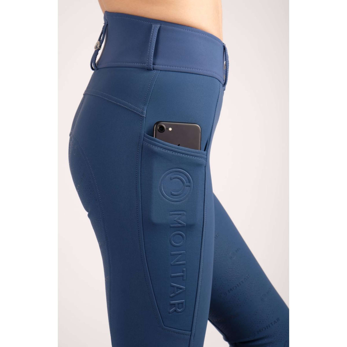 Montar Rijbroek Nola Highwaist Full Grip Middenblauw