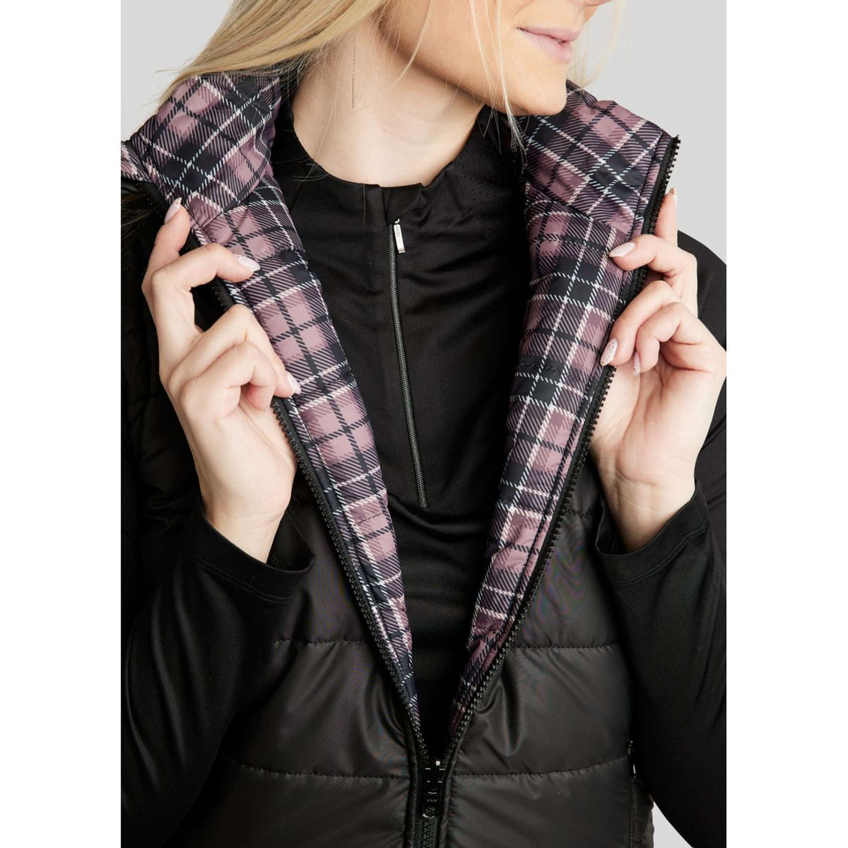 Montar Bodywarmer MoCheri Reversible Black Peony