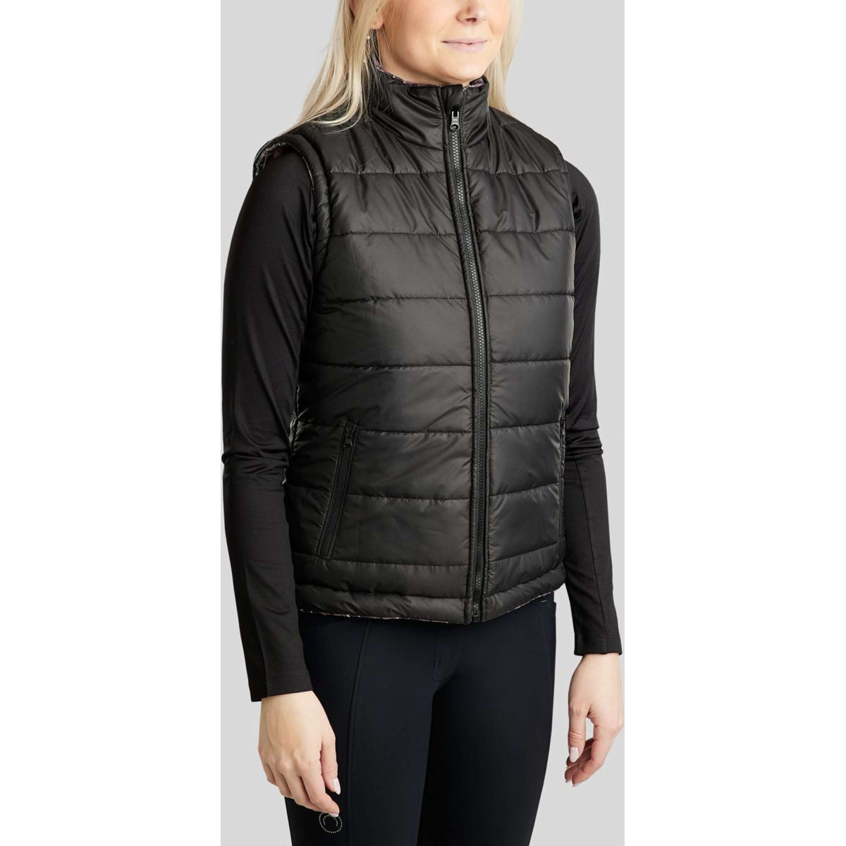Montar Bodywarmer MoCheri Reversible Black Peony
