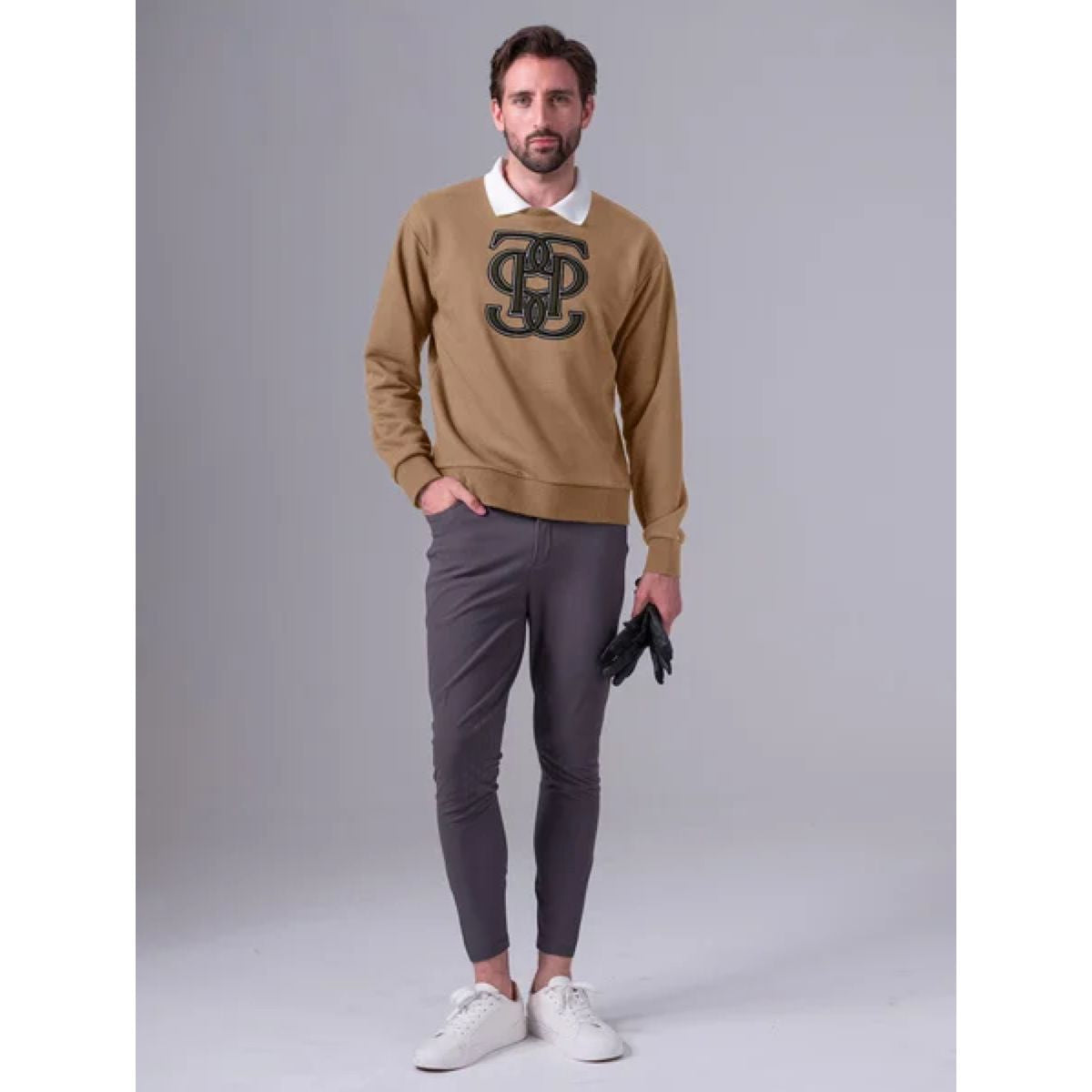 PS of Sweden Sweatshirt Carl Monogram Heren Camel