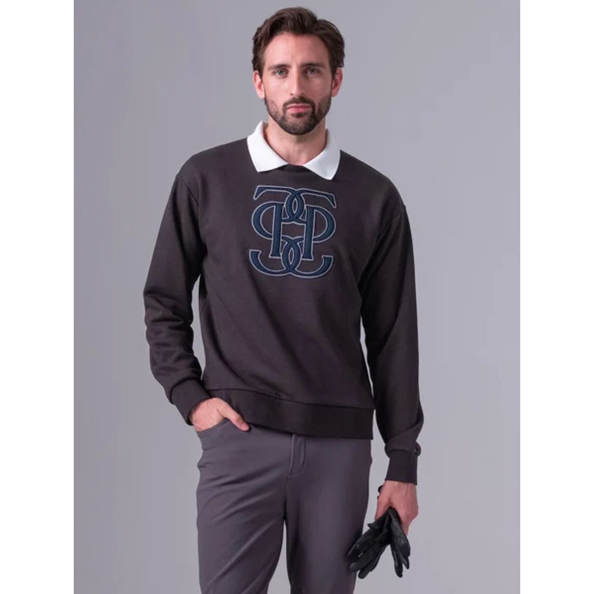 PS of Sweden Sweatshirt Carl Monogram Heren Donkergrijs