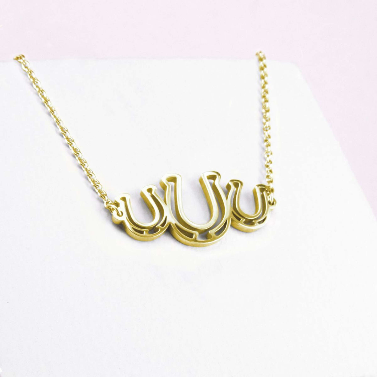 Ponytail&Co Ketting met 3 Hoefijzers Goud