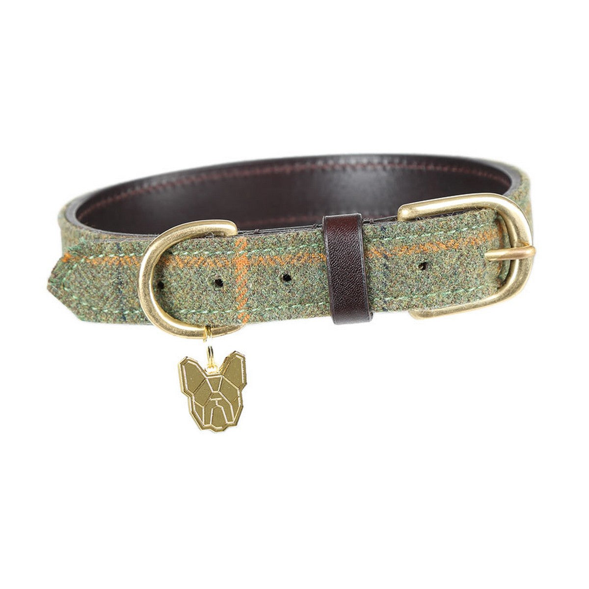 Digby & Fox by Shires Halsband Leder Gevoerd Groen