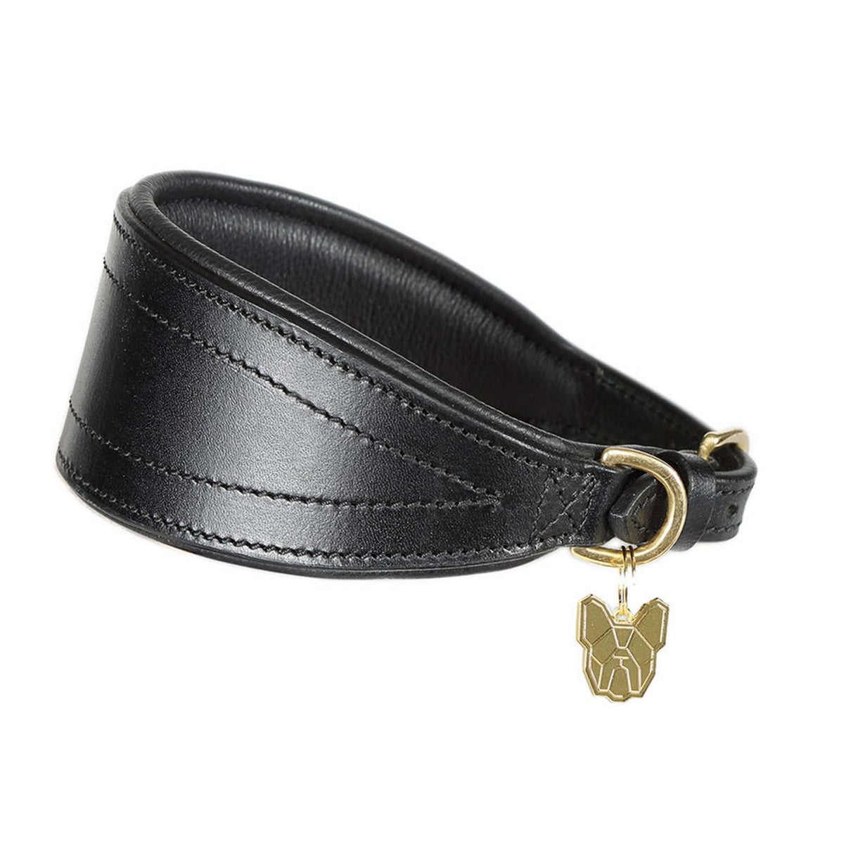 Digby & Fox Halsband Greyhound Gewatteerd Zwart