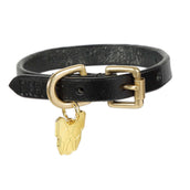 Digby & Fox by Shires Halsband Vlak Leder Zwart