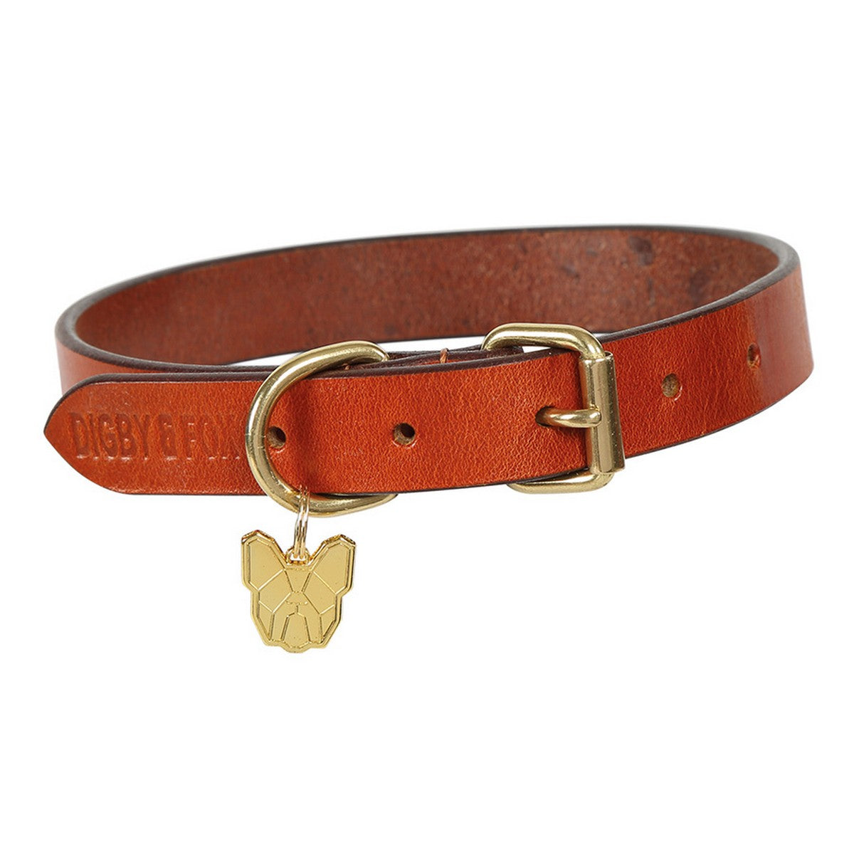 Digby & Fox by Shires Halsband Vlak Leder Tan