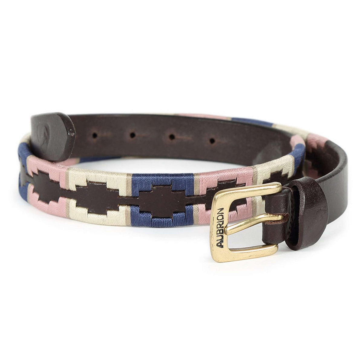 Aubrion by Shires Riem Skinny Polo Navy/Pink/Natural