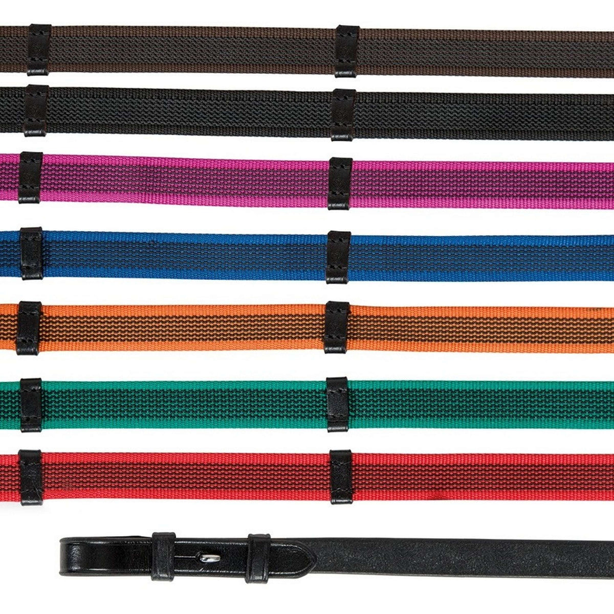 Aviemore by Shires Teugels Rubber Grip Black/Orange