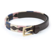 Aubrion by Shires Riem Skinny Polo Navy/Roze/Naturel