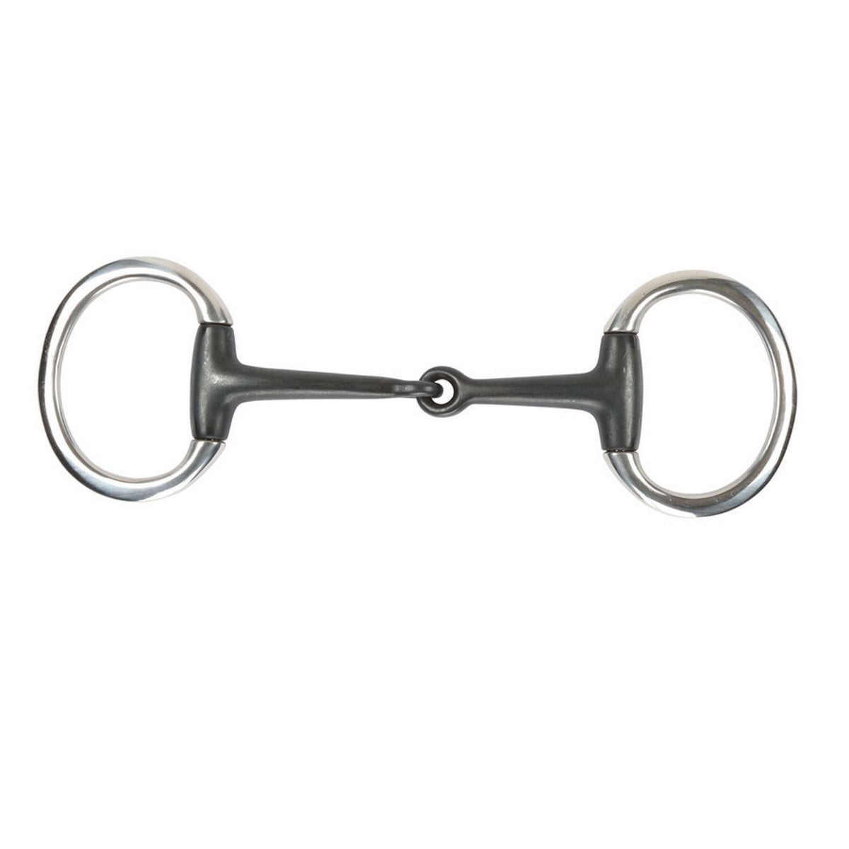 Shires Bit Sweet Iron Flat Ring Eggbutt Snaffle Zwart