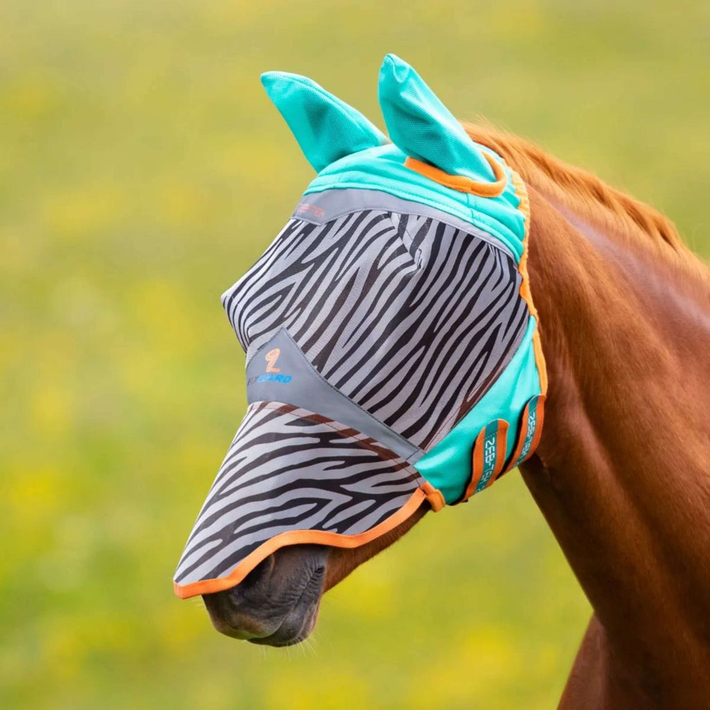 Shires Vliegenmasker Dun Net met Oren en Neus Zebra