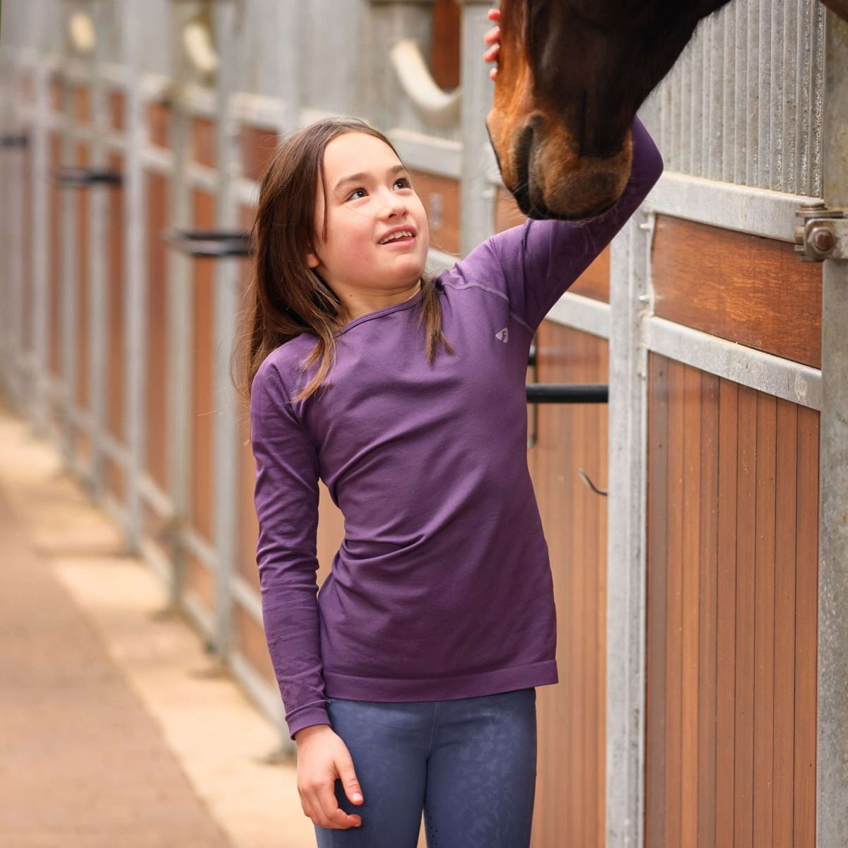 Aubrion Shirt Balance Young Rider Blauw