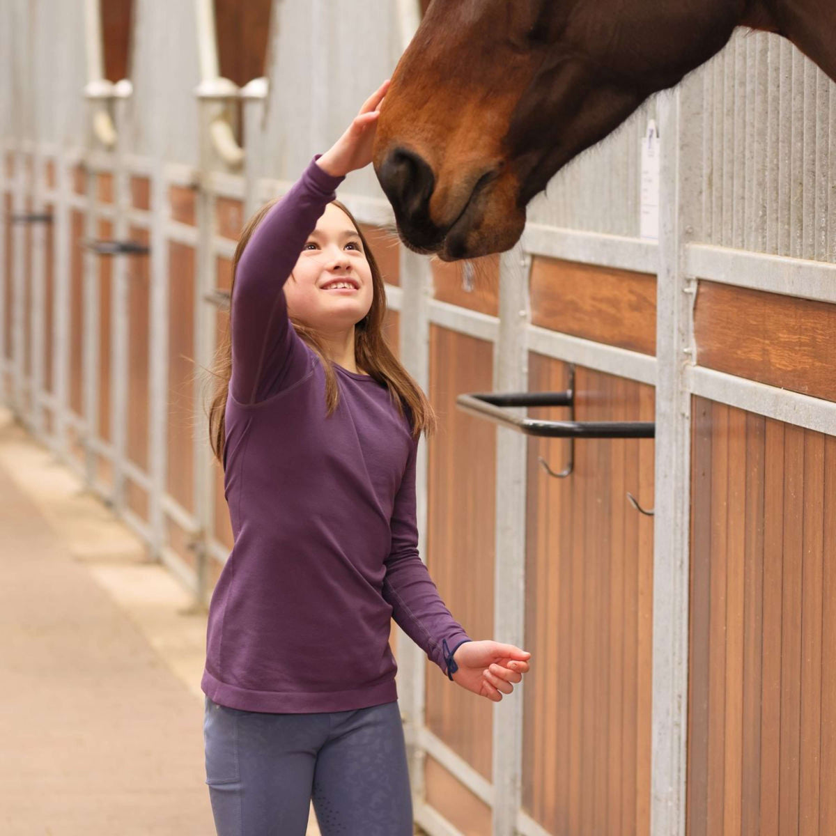 Aubrion Shirt Balance Young Rider Paars