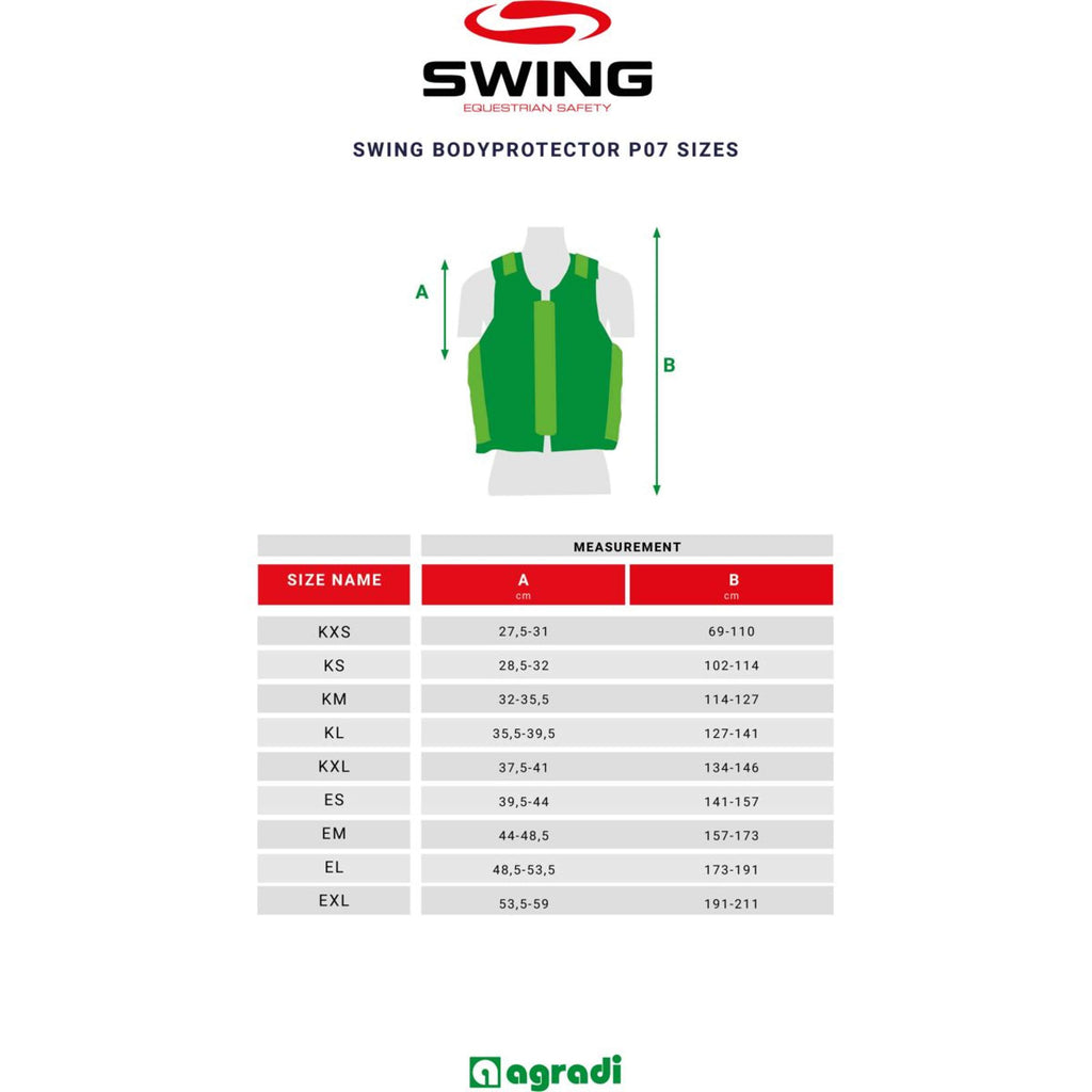 Swing Rugprotector P07 Kinderen Zwart