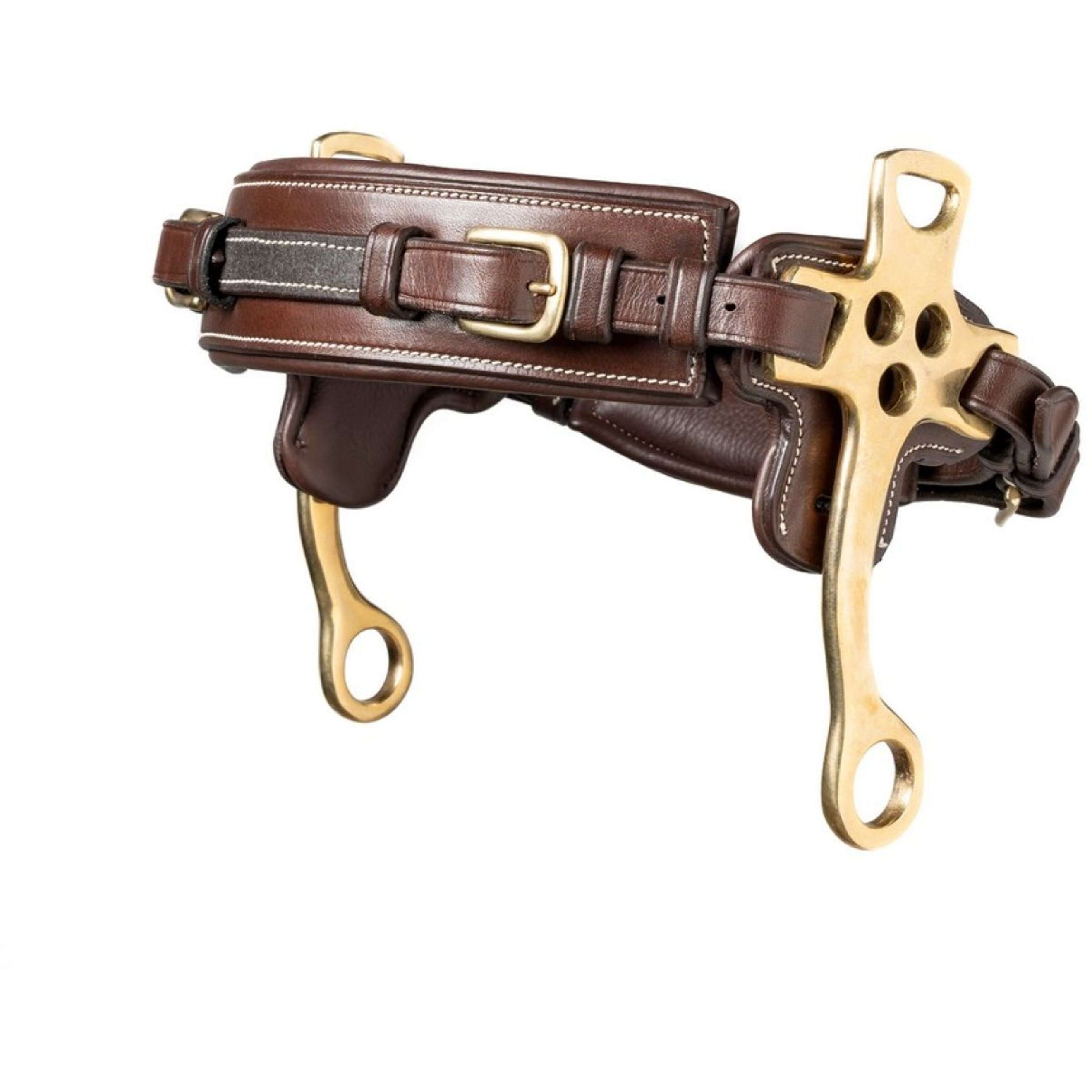 Trust Neusriem Hackamore 16cm Bruin/Goud Trust Neusriem Hackamore 16cm Bruin/Goud