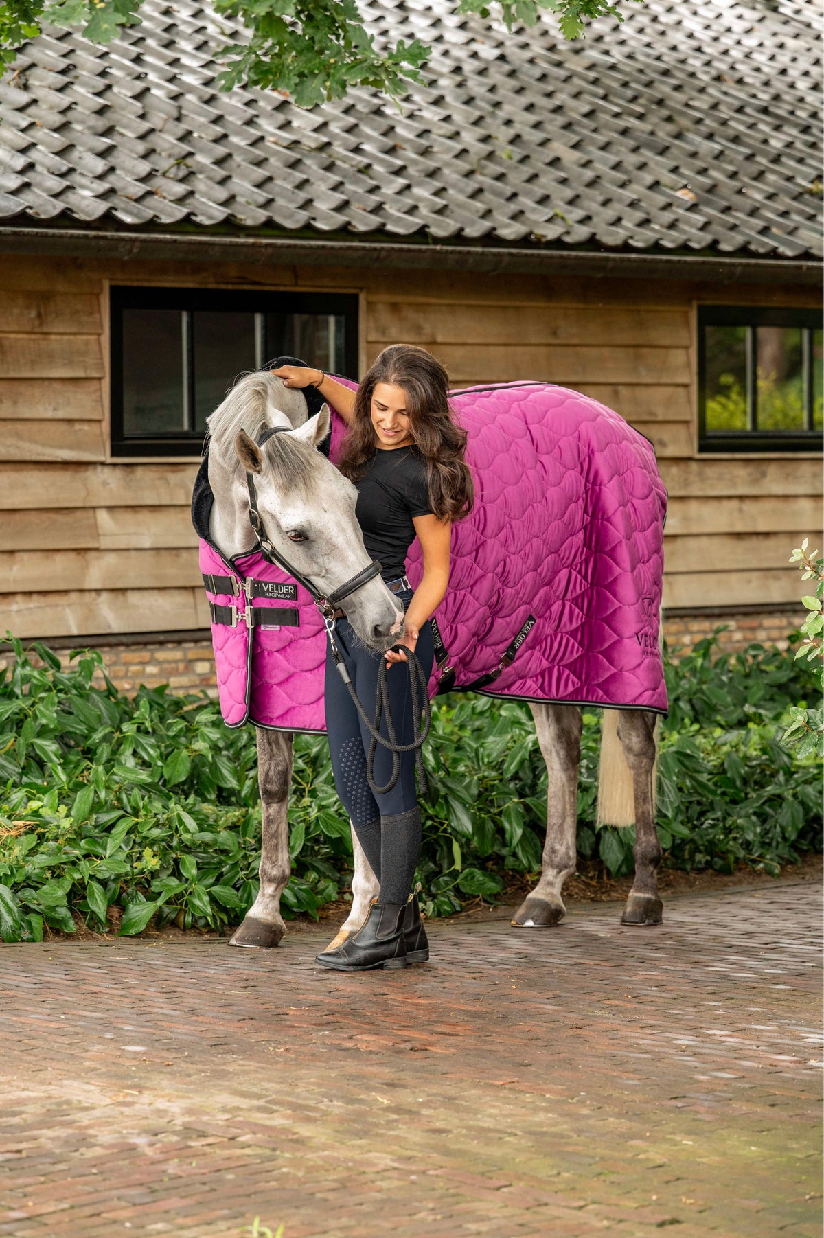 Velder Horsewear Premium Showdeken Satin Glow Dutch Raspberry