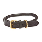 WeatherBeeta Dog Collar Rolled Leather Black