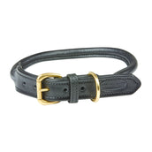 Weatherbeeta Dog Collar Rolled Leather Black