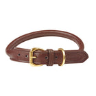 WeatherBeeta Dog Collar Rolled Leather Brown