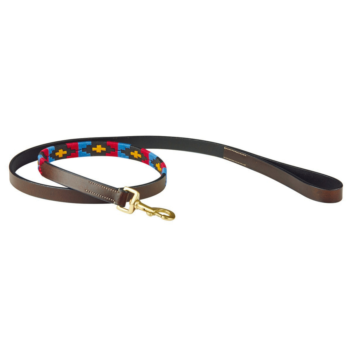 Weatherbeeta Hondenriem Polo Leer Cowdray/Brown/Pink/Blue/Yellow