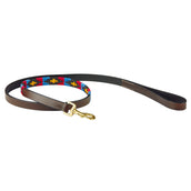 Weatherbeeta Hondenriem Polo Leer Cowdray/Brown/Pink/Blue/Yellow