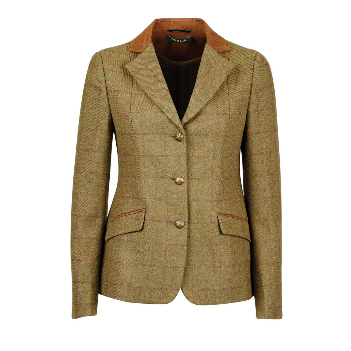 Dublin Wedstrijdjasje Albany Tweed Suede Collar Tailored Kids Bruin/Groen