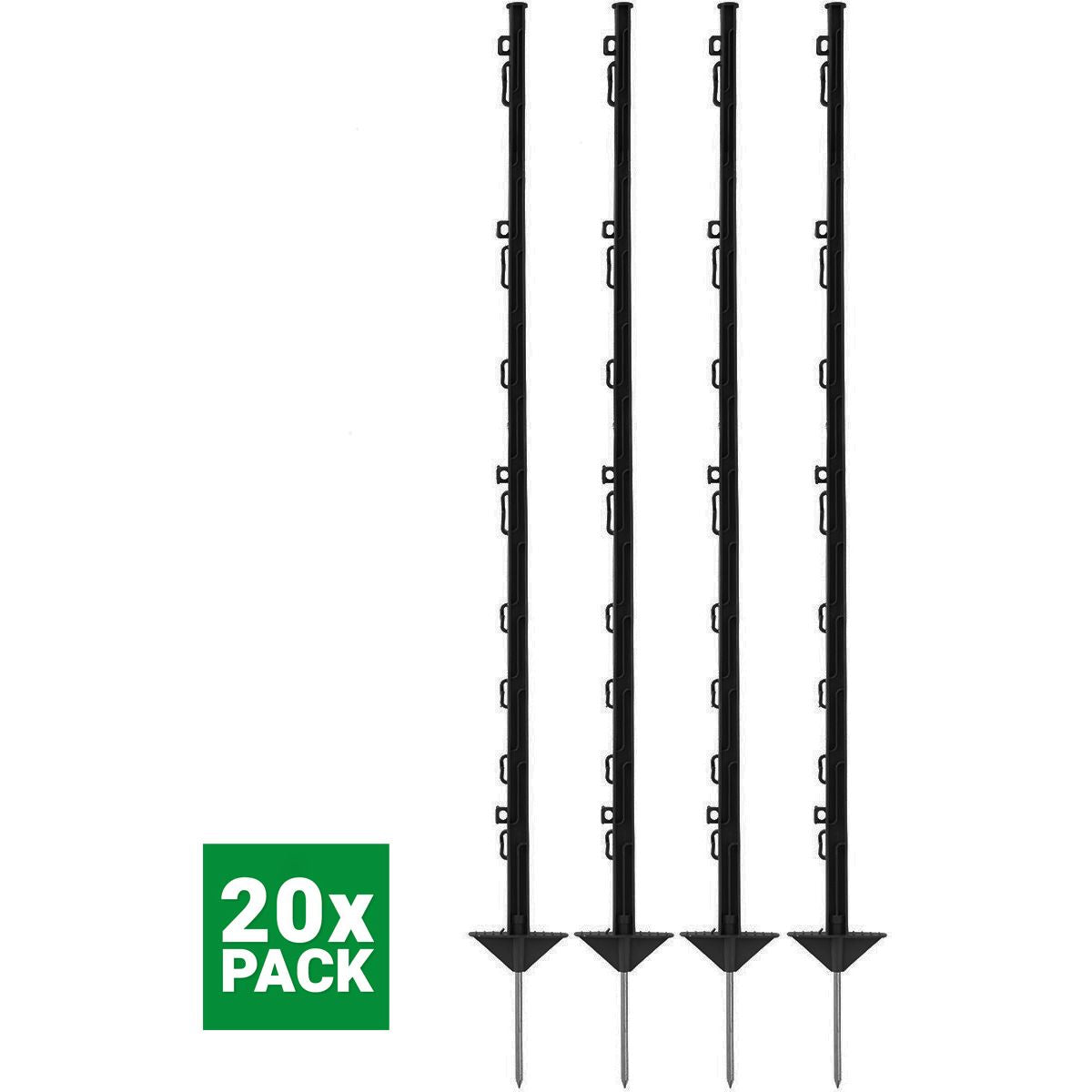 Agradi Power Weidepaal Classic Dubbel 125cm 20 Stuks Zwart