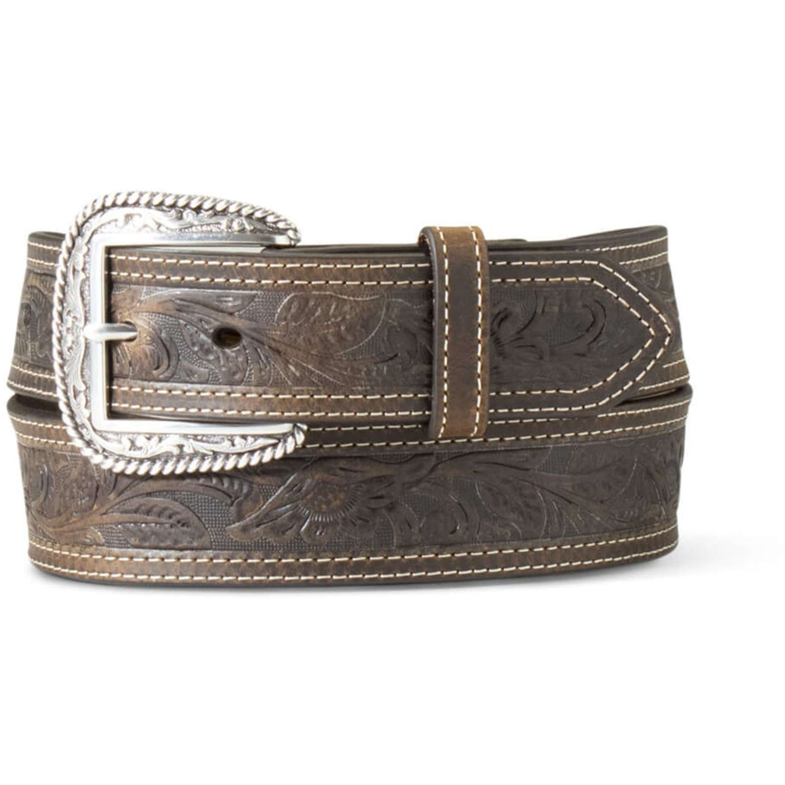 Ariat Riem Tooled Double Stitched Bruin Ariat Riem Tooled Double Stitched Bruin