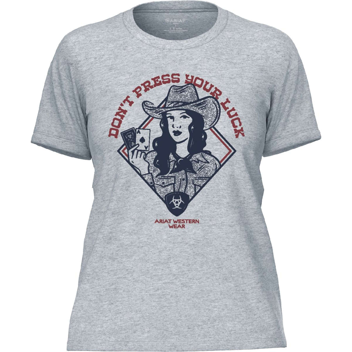 Ariat T-Shirt Don't Press Your Luck Dames Ice Blue