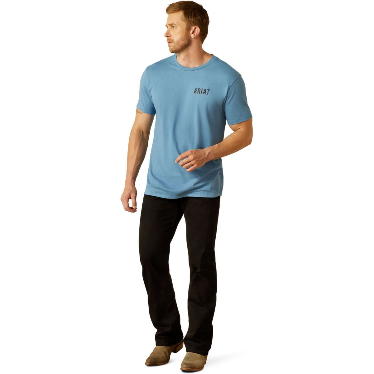 Ariat T-Shirt Blazing Saddle Heren Blauw