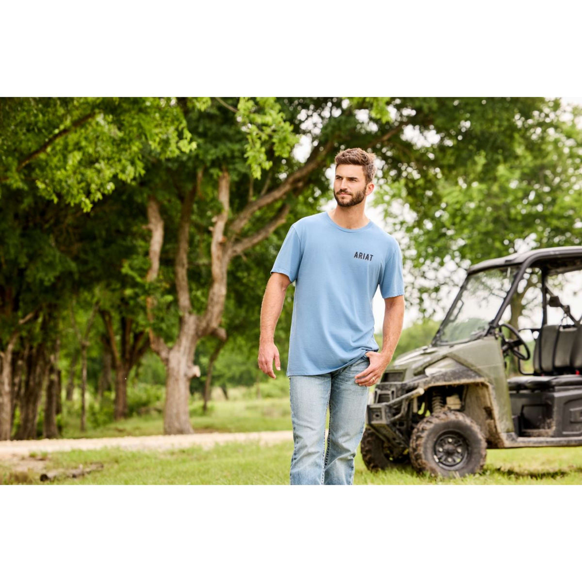 Ariat T-Shirt Blazing Saddle Heren Blauw