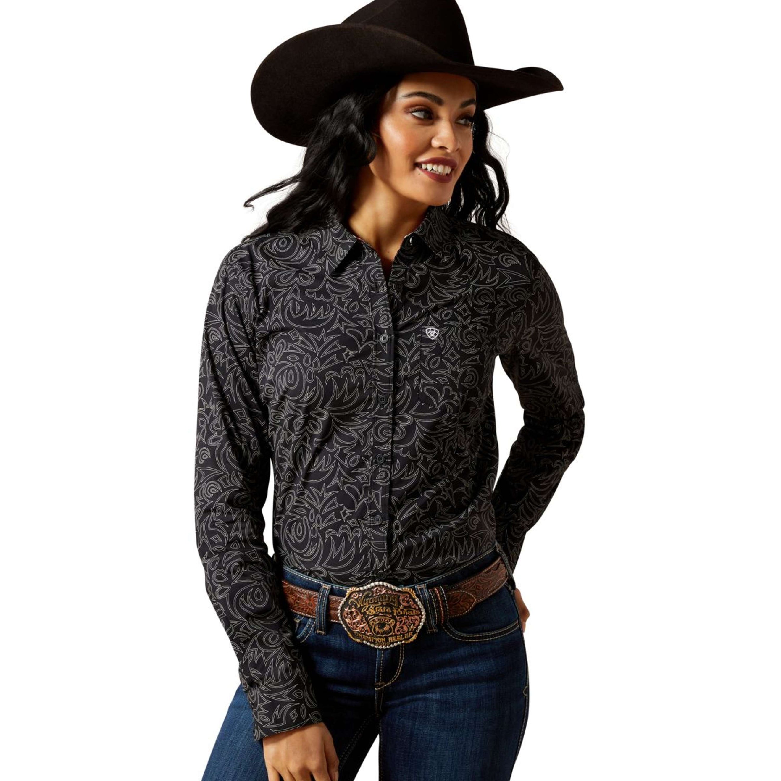 Ariat Blouse Kirby Dames Zwart