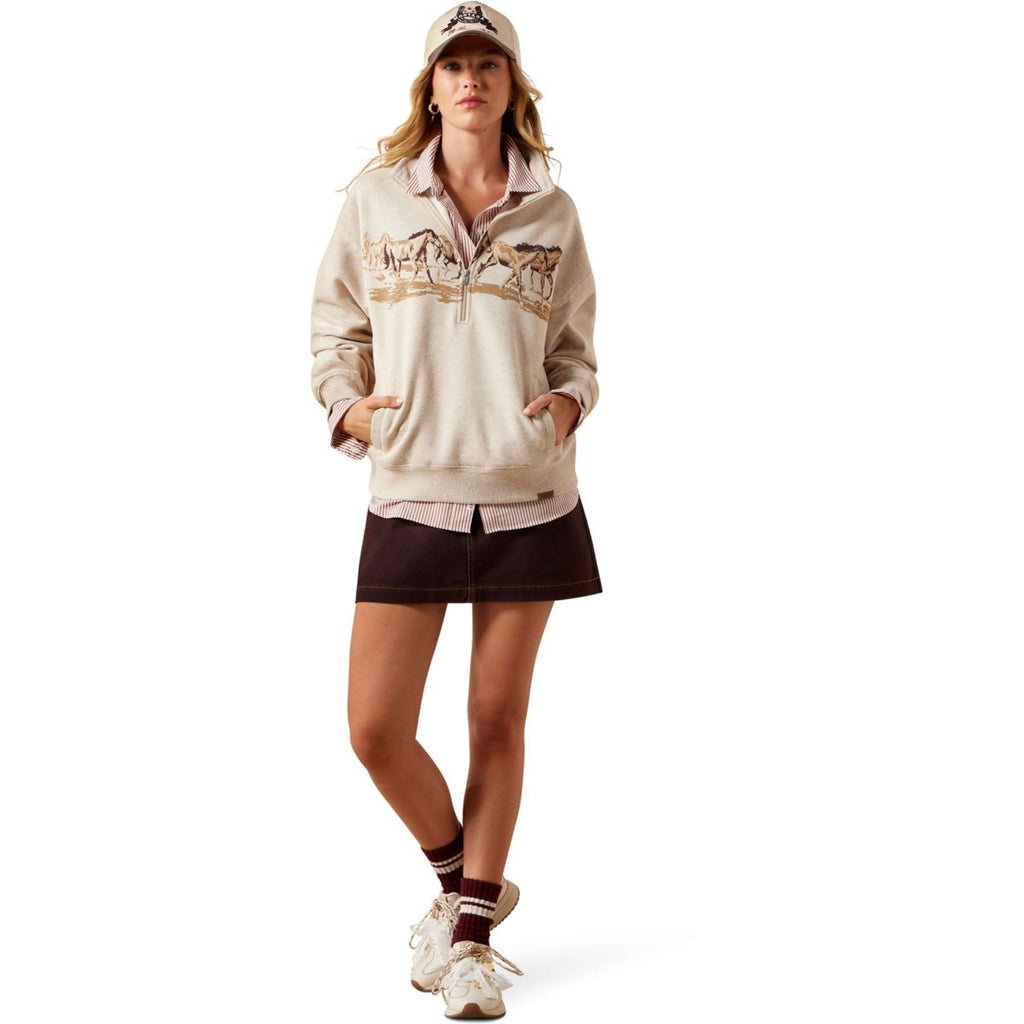 Ariat Sweater Running Wild Dames Oatmeal