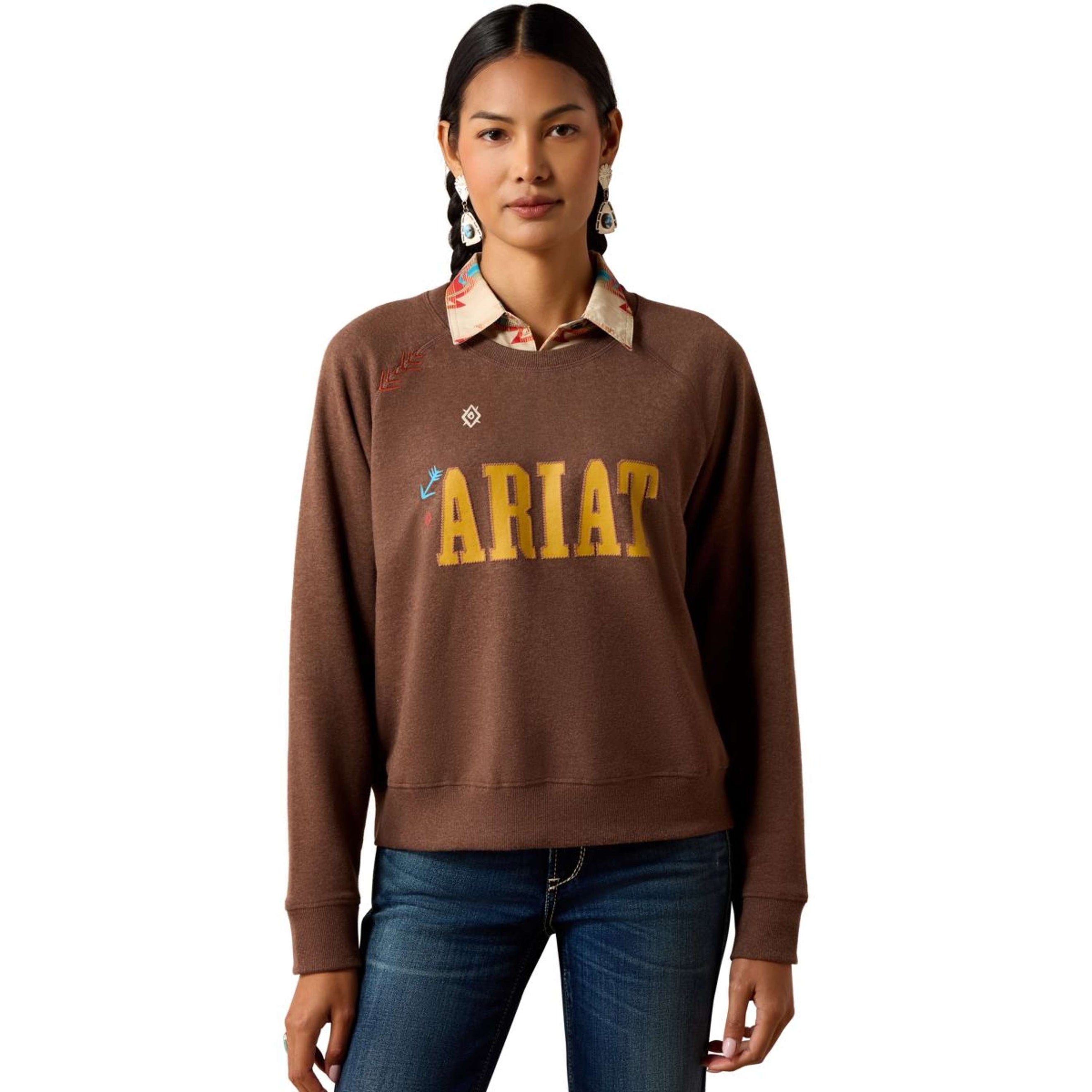 Ariat Trui Essential Crew Dames Chicory Coffee