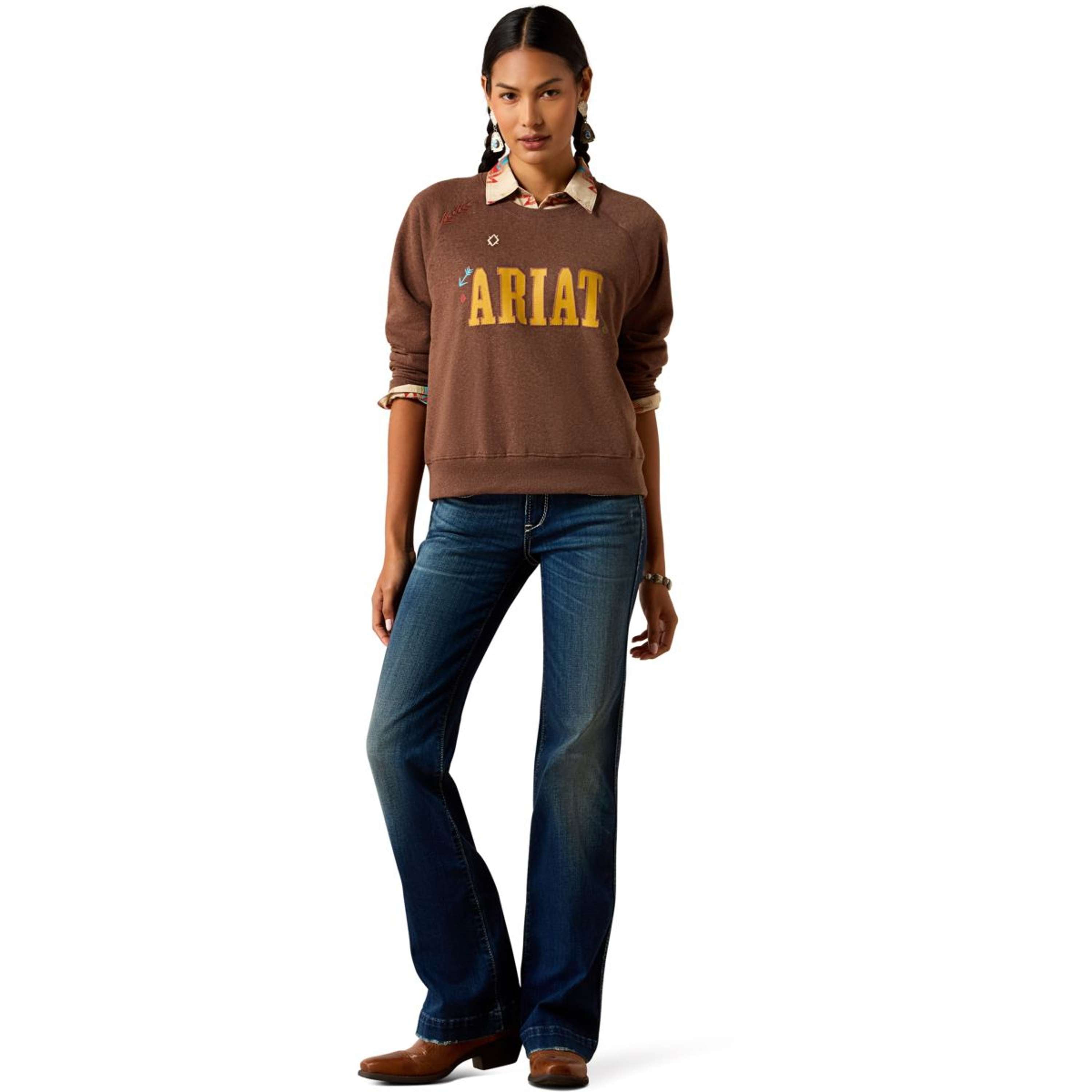 Ariat Trui Essential Crew Dames Chicory Coffee