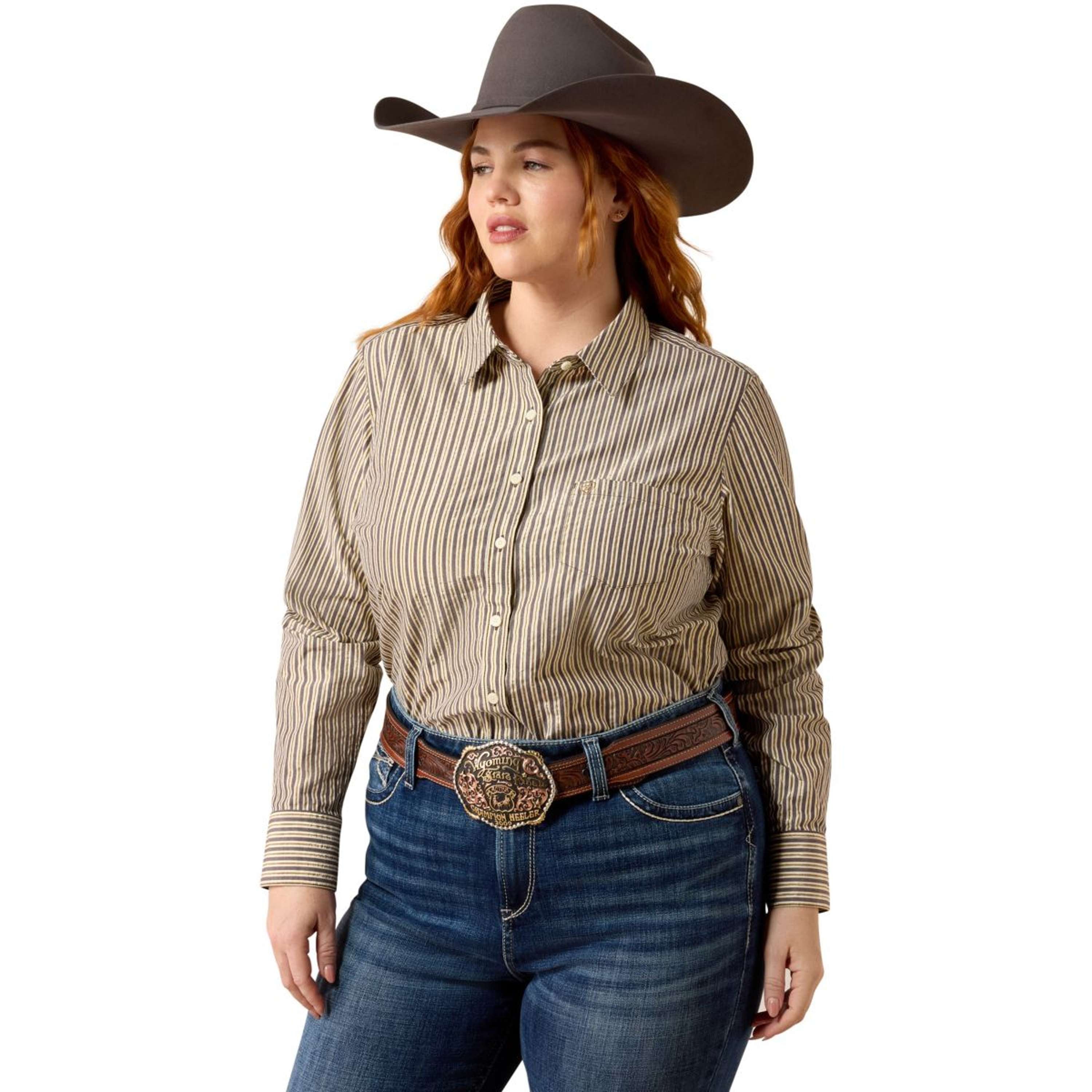 Ariat Blouse Kirby Dames Chocolate Plum