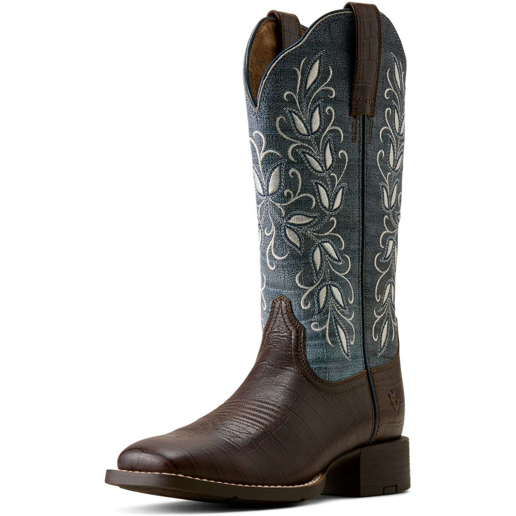 Ariat Westernlaarzen Round Up Holly Dames Chocolate Croc