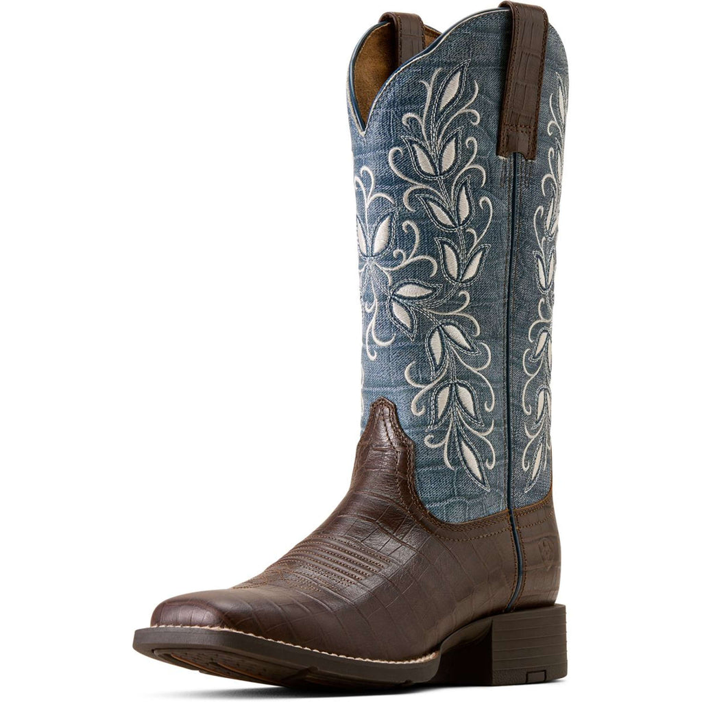 Ariat Westernlaarzen Round Up Holly Dames Chocolate Croc