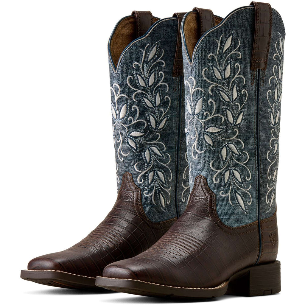 Ariat Westernlaarzen Round Up Holly Dames Chocolate Croc