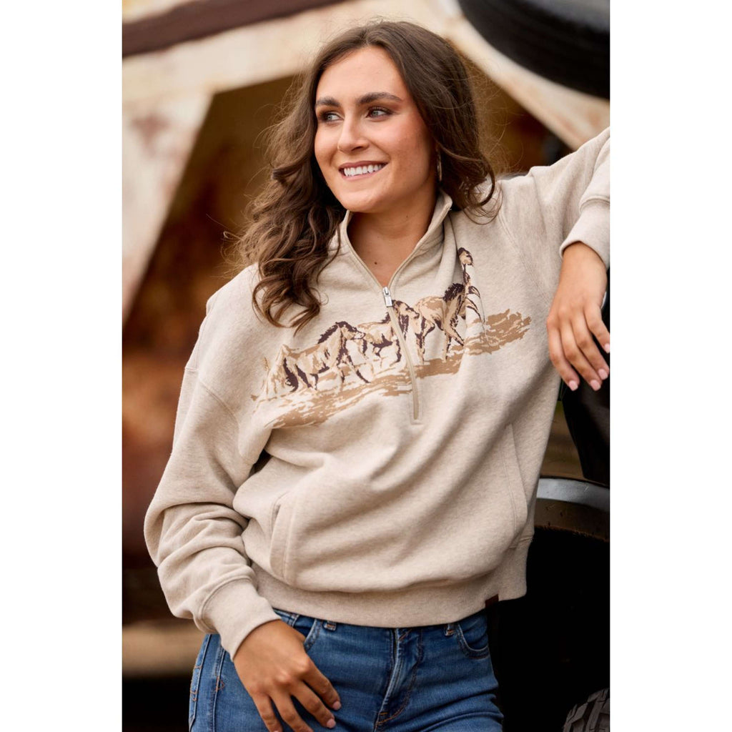 Ariat Sweater Running Wild Dames Oatmeal
