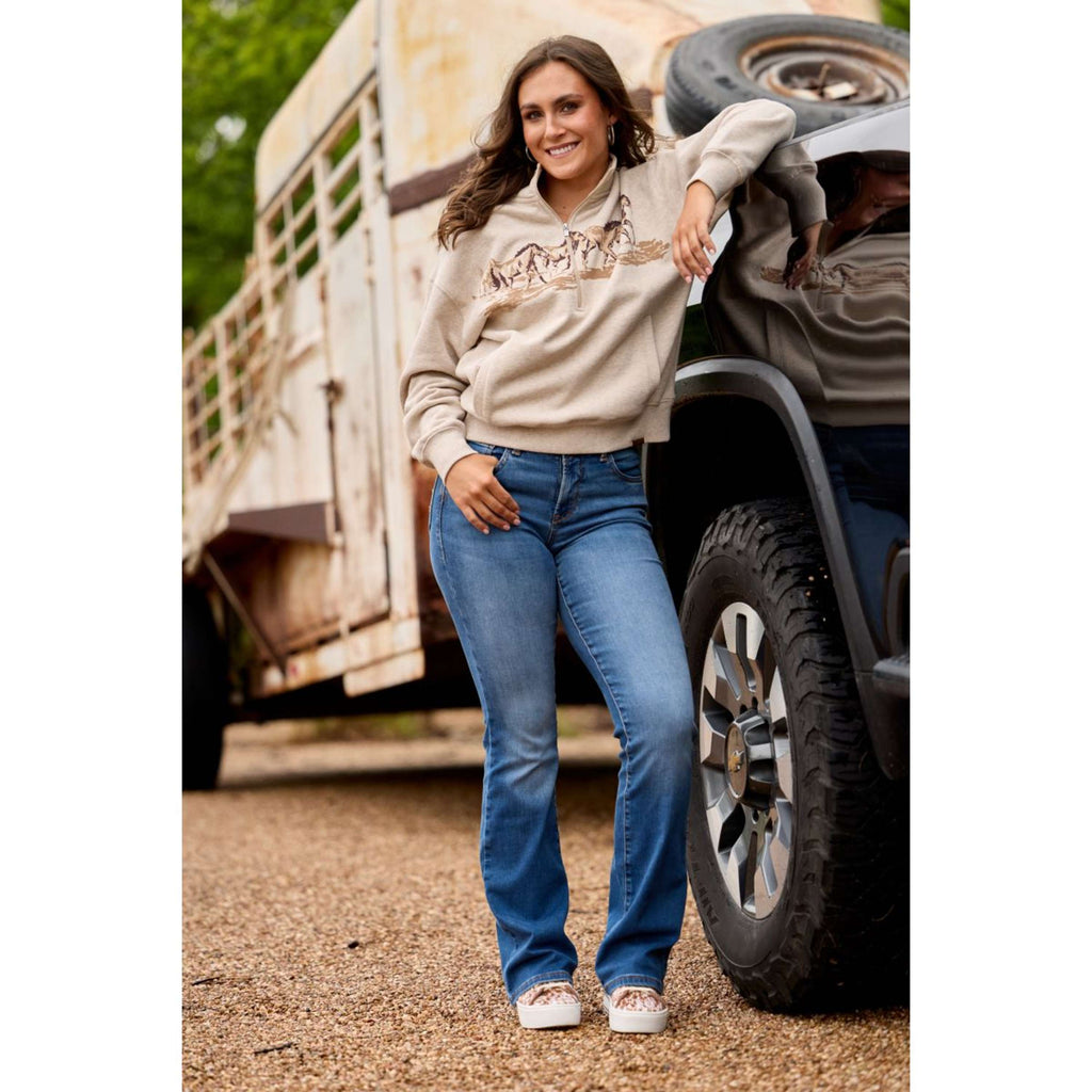 Ariat Sweater Running Wild Dames Oatmeal