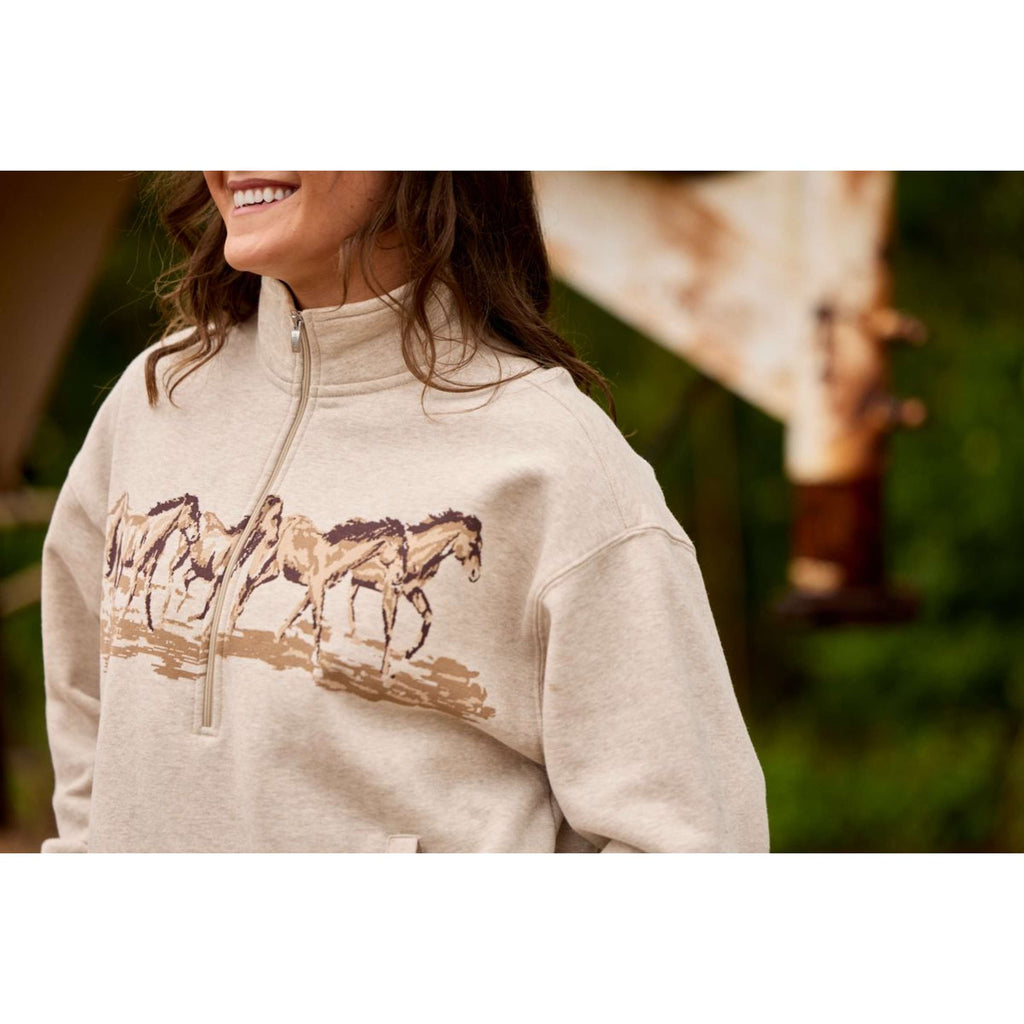 Ariat Sweater Running Wild Dames Oatmeal