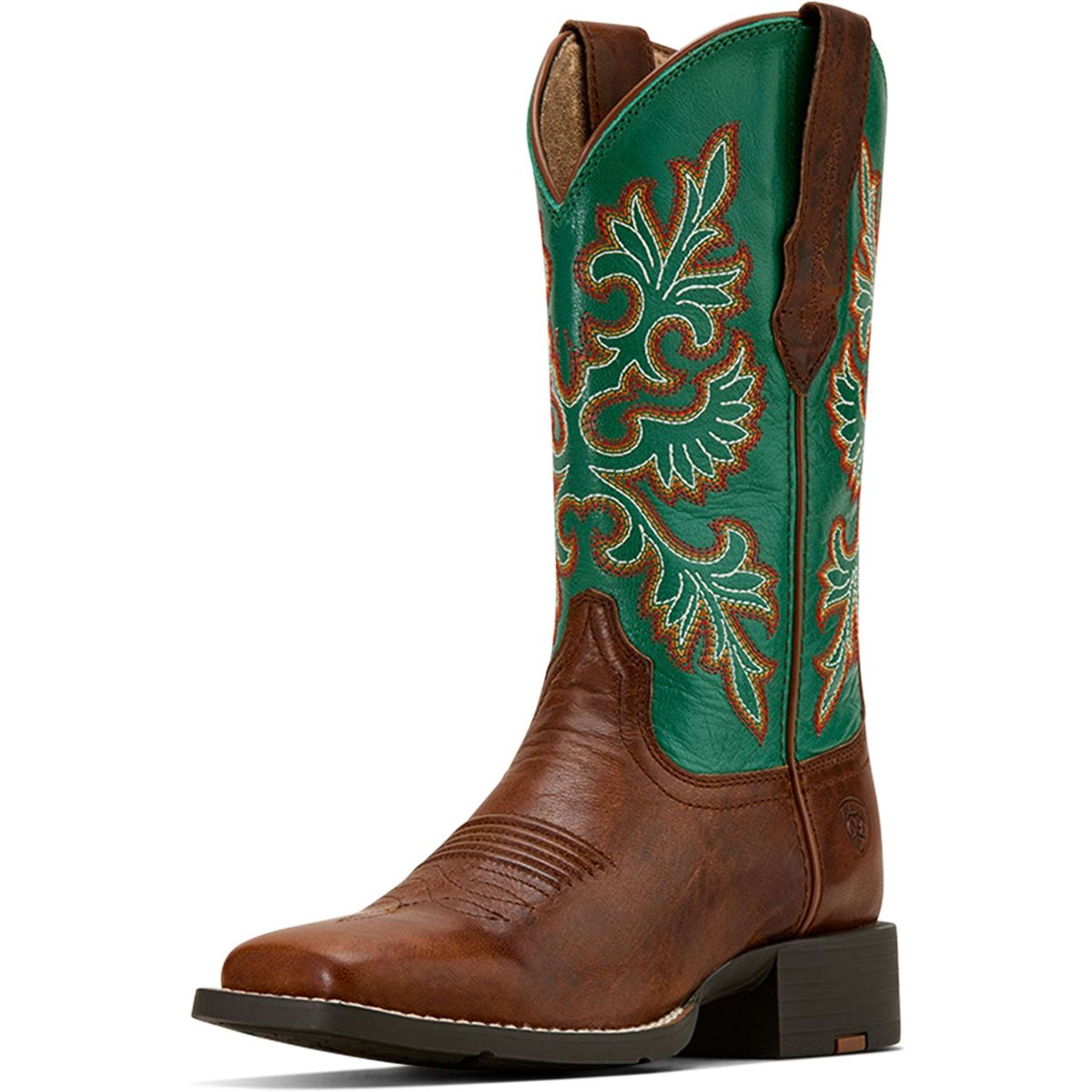 Ariat Westernlaarzen Round Up Stretchfit Dames Arizona Brown/Aged Jade