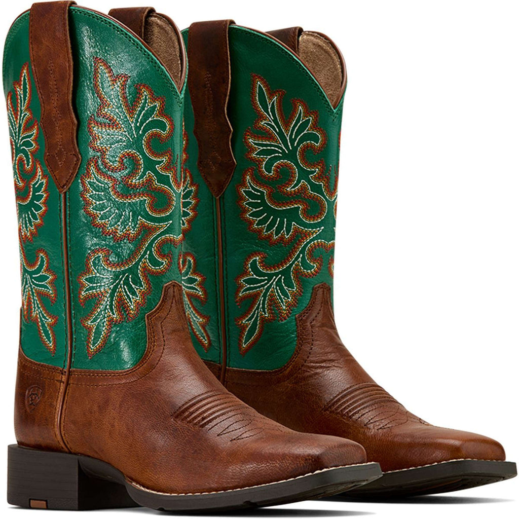 Ariat Westernlaarzen Round Up Stretchfit Dames Arizona Brown/Aged Jade