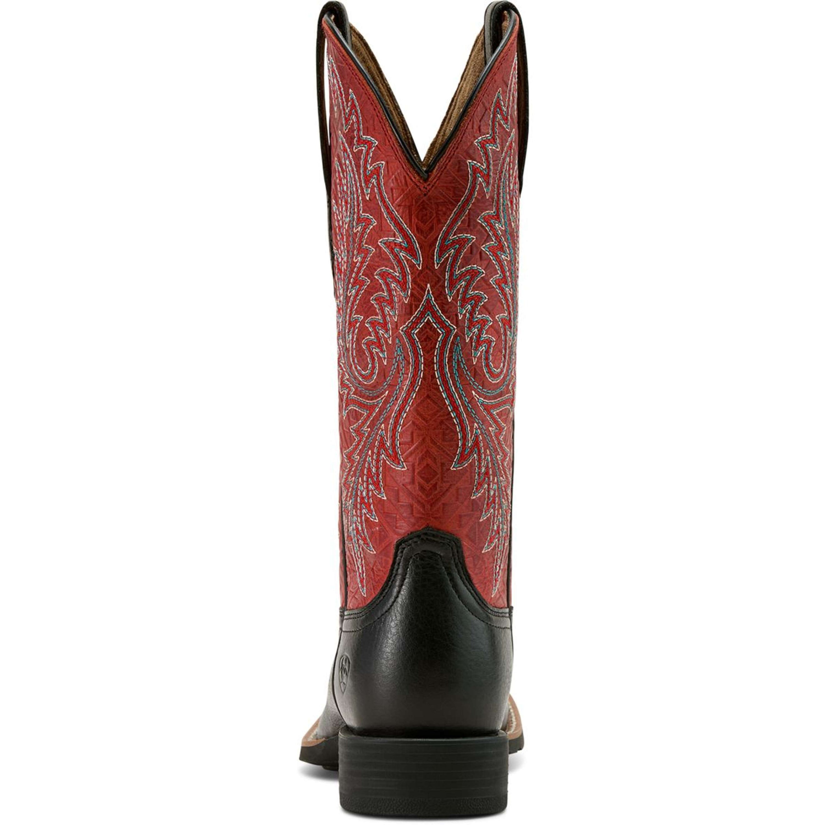 Ariat Westernlaarzen Round Up Stretchfit Dames Black Deertan/Garnet Emboss