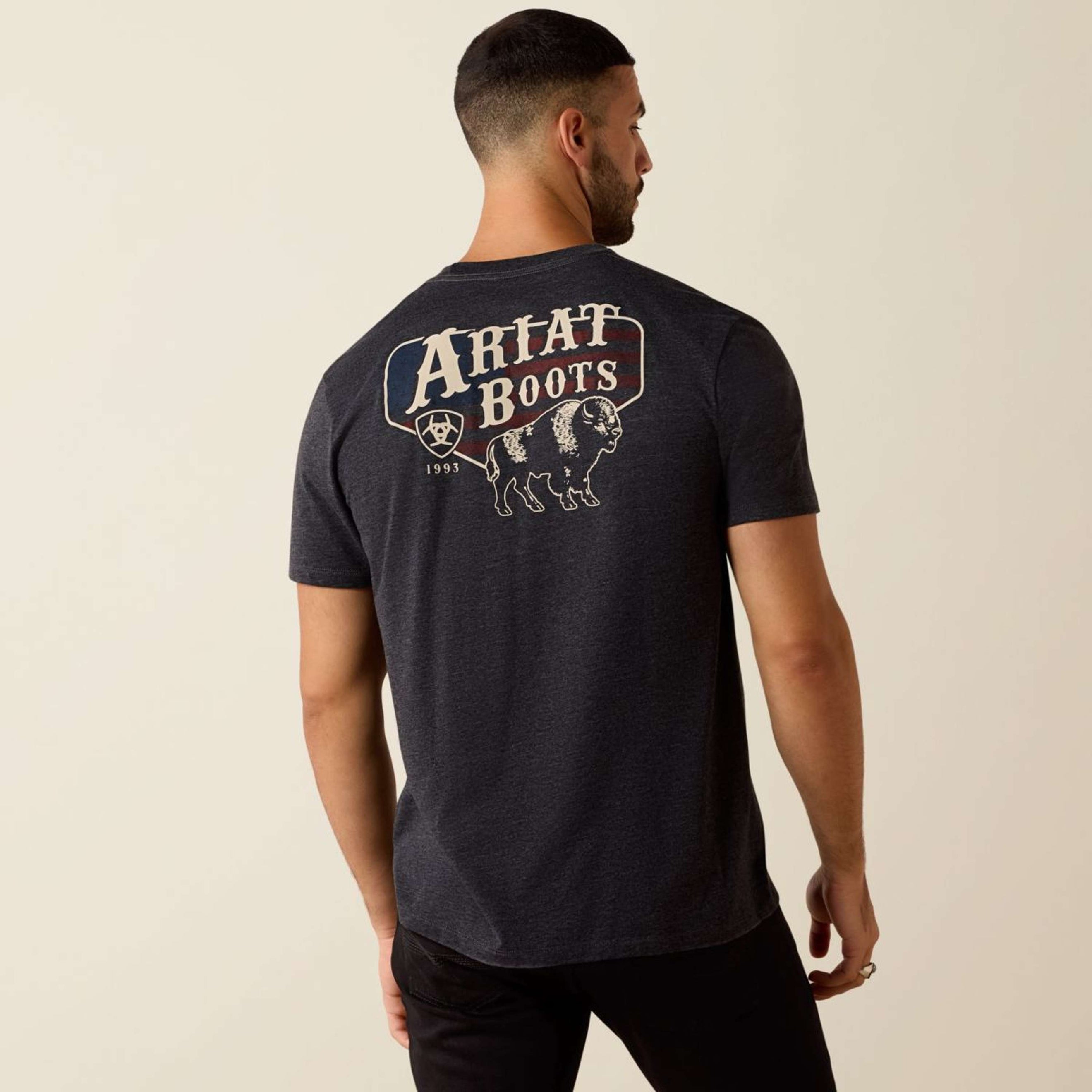 Ariat T-Shirt American Bison Tee Heren Charcoal Heather Ariat T-Shirt American Bison Tee Heren Charcoal Heather