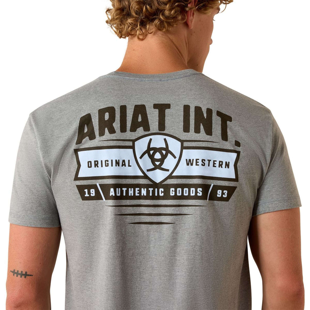 Ariat T-Shirt Banner Badge Heren Grijs