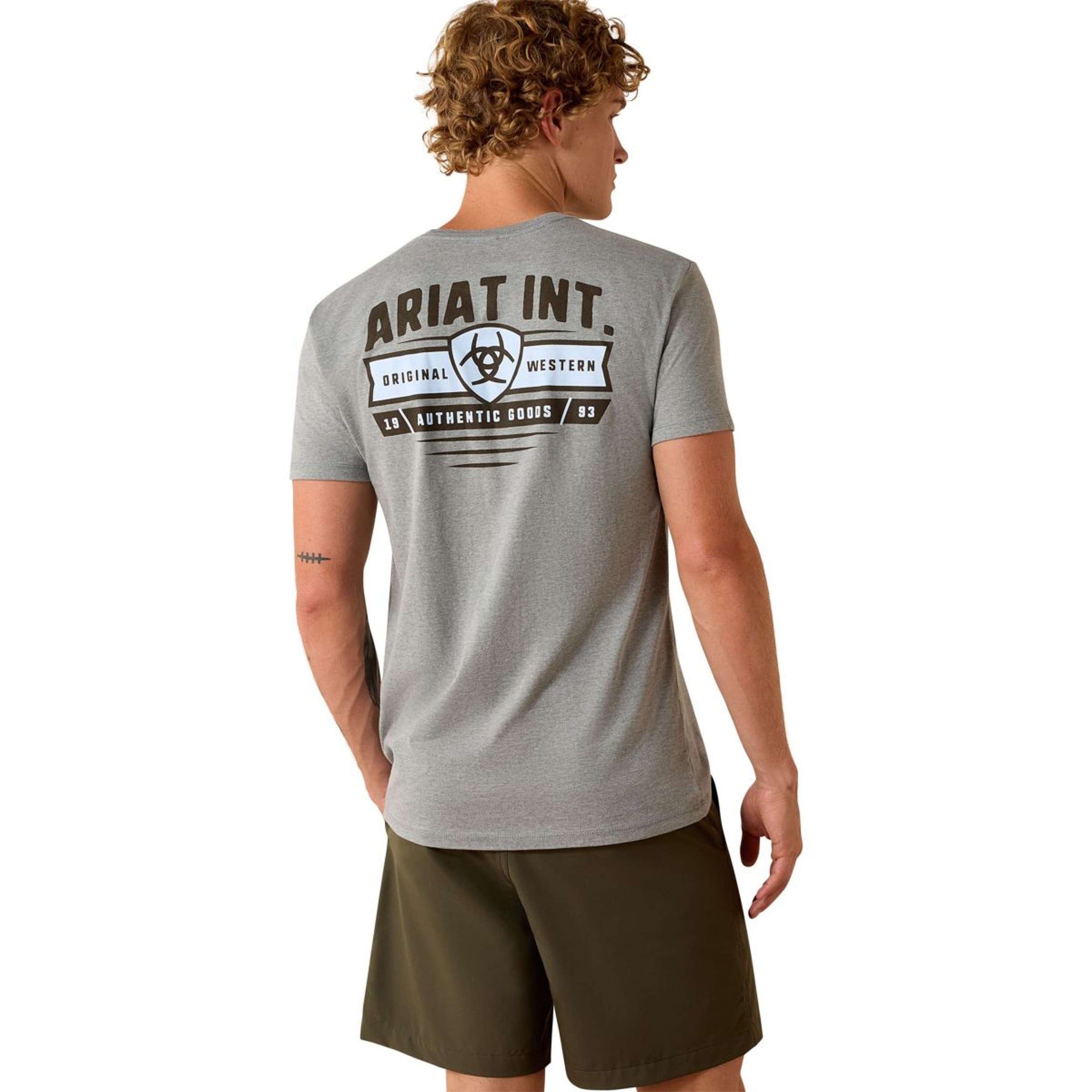 Ariat T-Shirt Banner Badge Heren Grijs