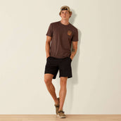 Ariat T-Shirt Strip Patriotic Badge Tee Heren Brown Heather