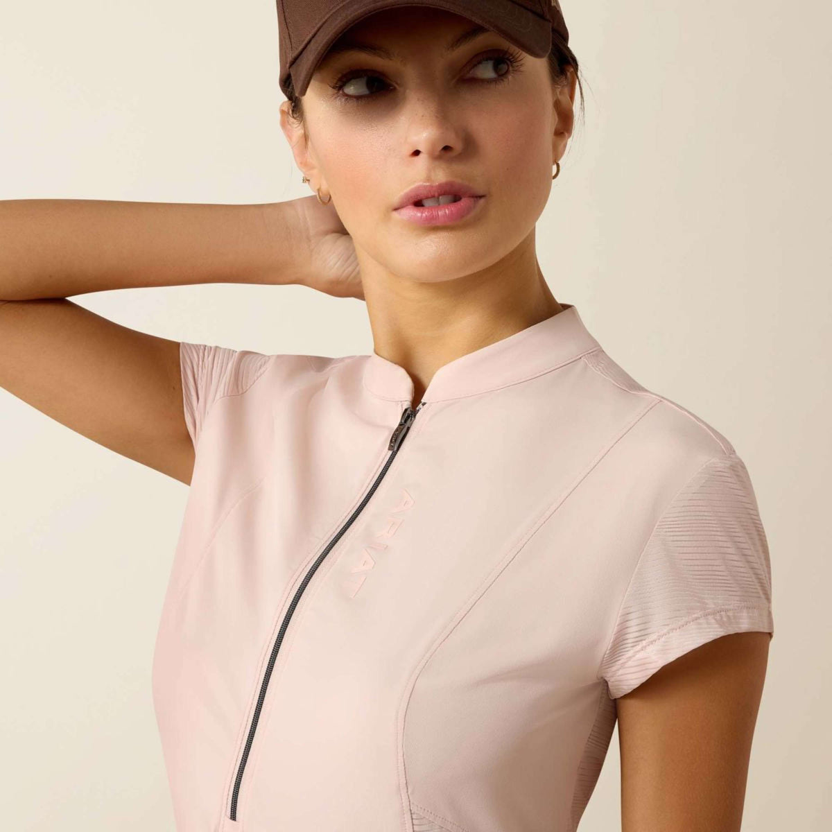 Ariat T-Shirt Breathe 1/2 Zip Dames Sepia Rose
